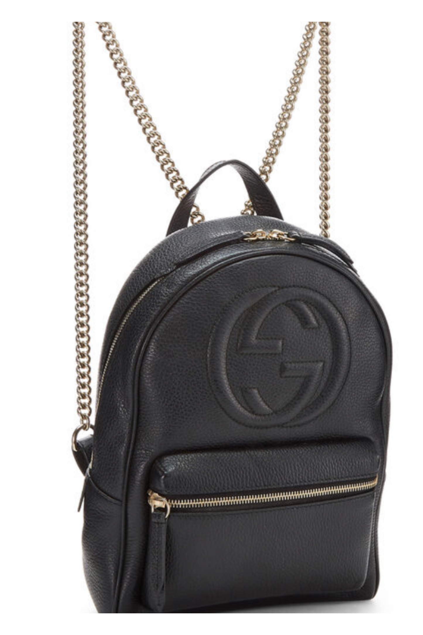 Black leather Chain Shoulder Back Pack