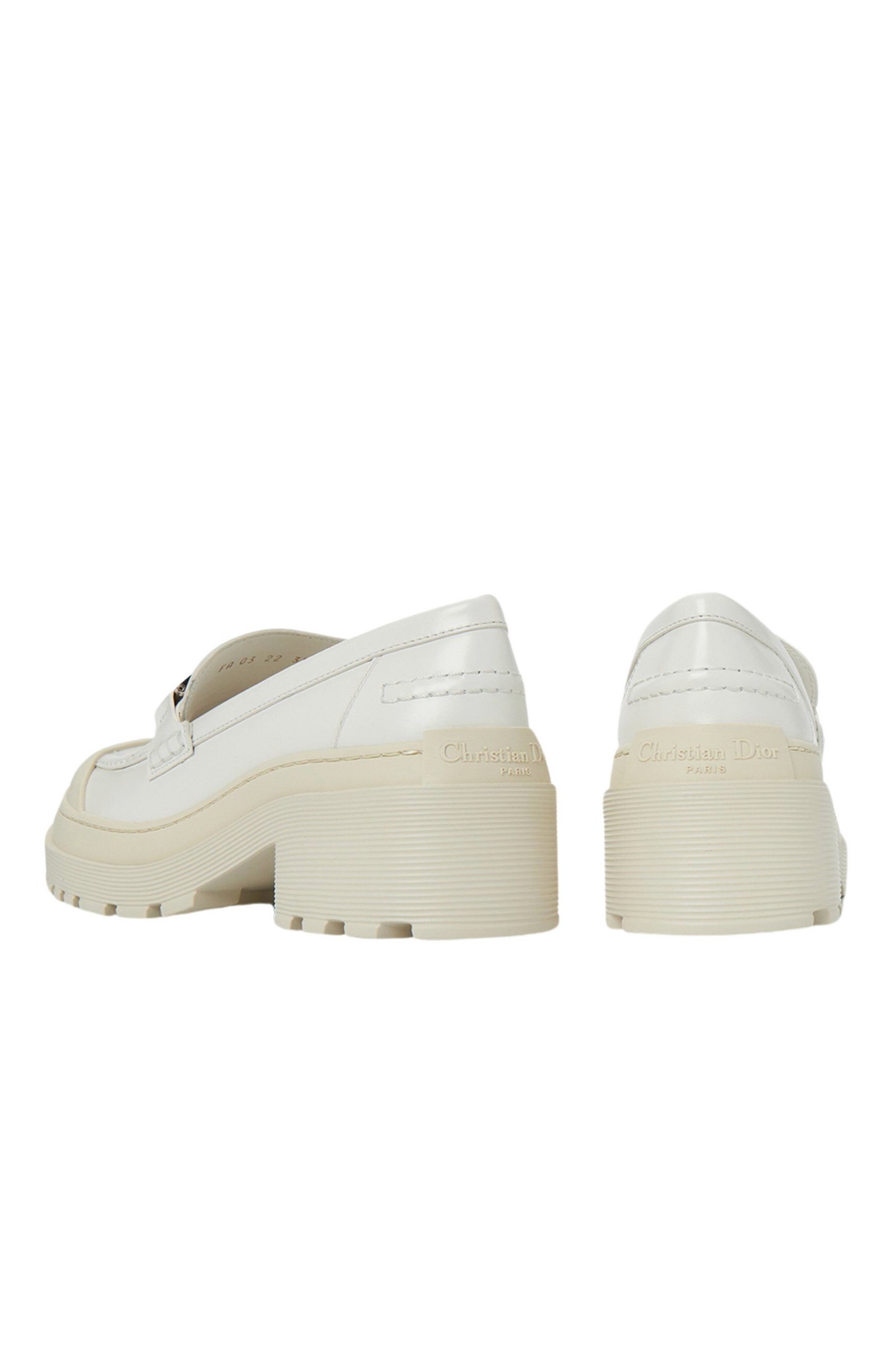 Code Leather White Loafers