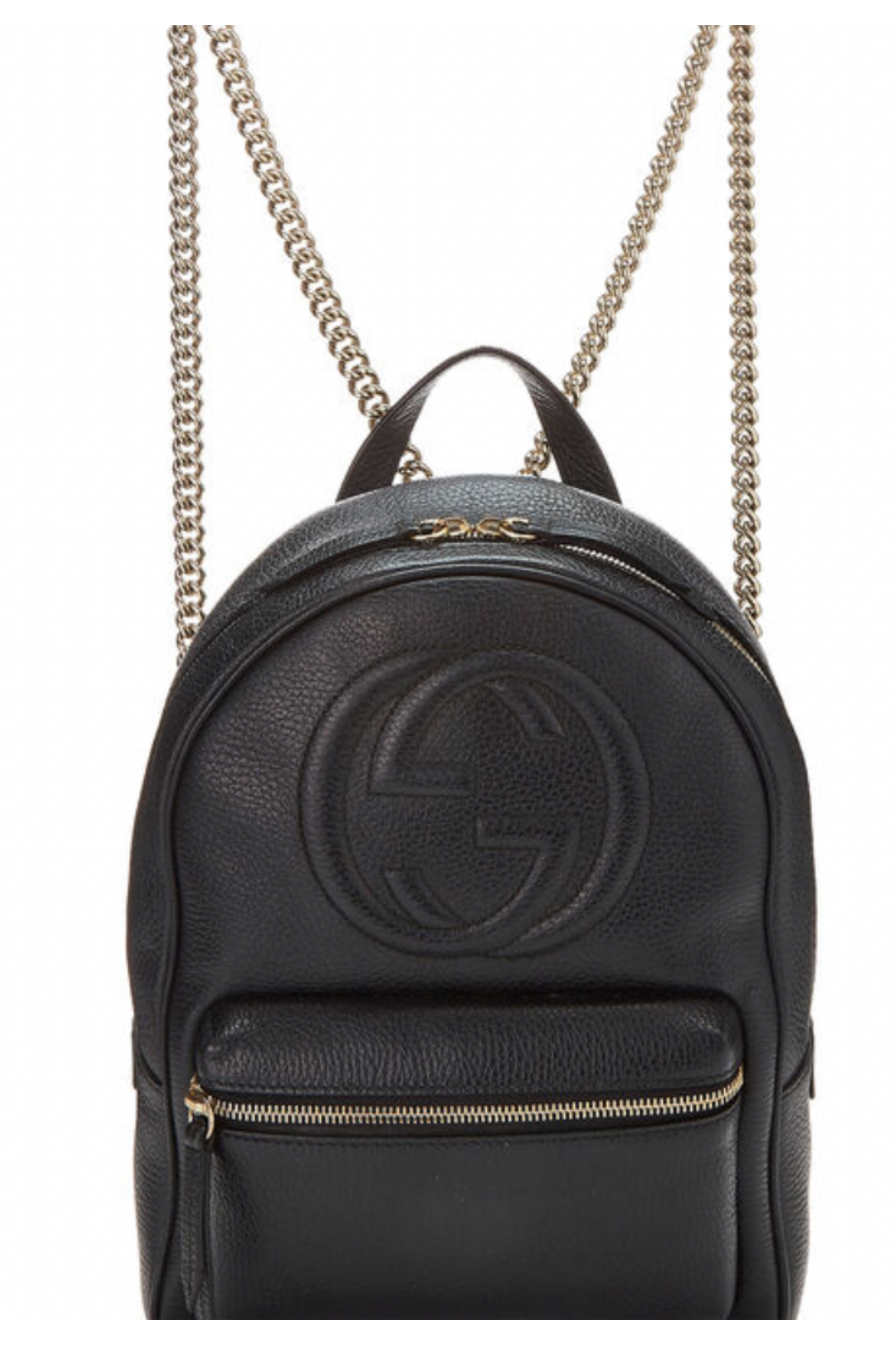 Black leather Chain Shoulder Back Pack